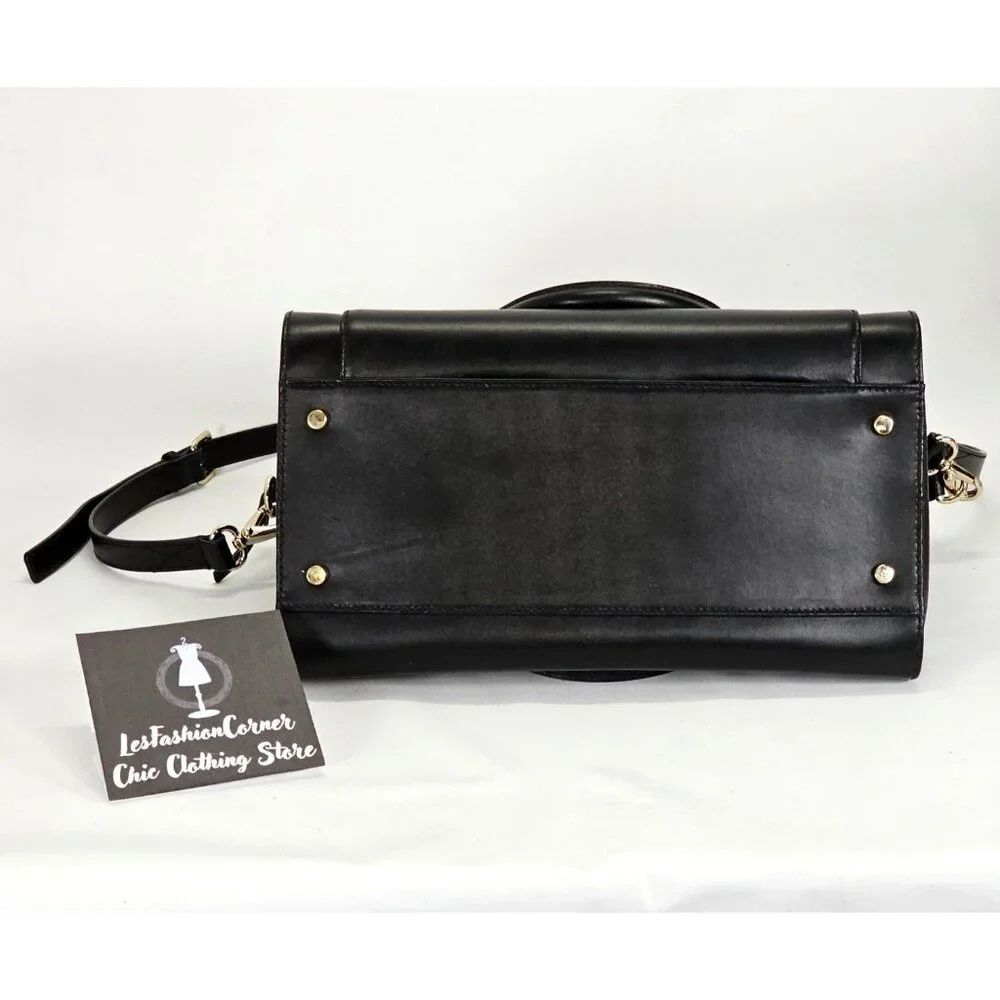 Kate Spade Women's Black Leather Mini Bernadine Hadley Street Satchel Handbag